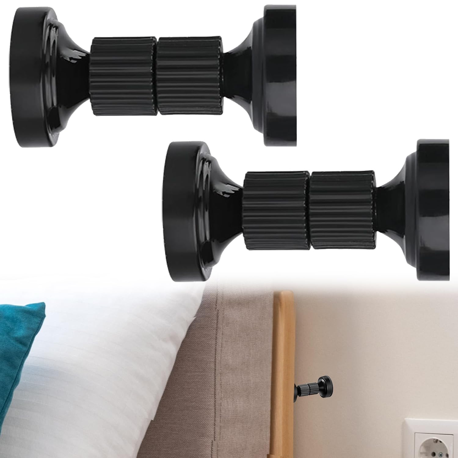 JOYVOX Headboard Stoppers – 2 PCS Adjustable Anti-Shake Bed Wall Protection for Murphy Beds