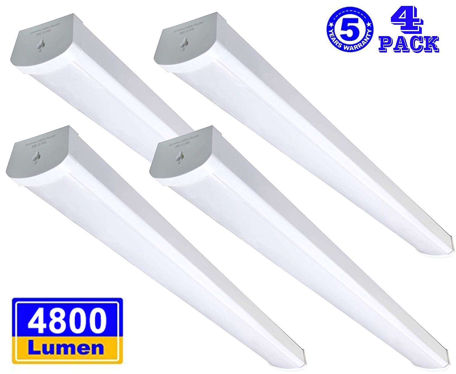 Linkable LED Wraparound Flushmount Light 4ft,LED Shop Light for Garage