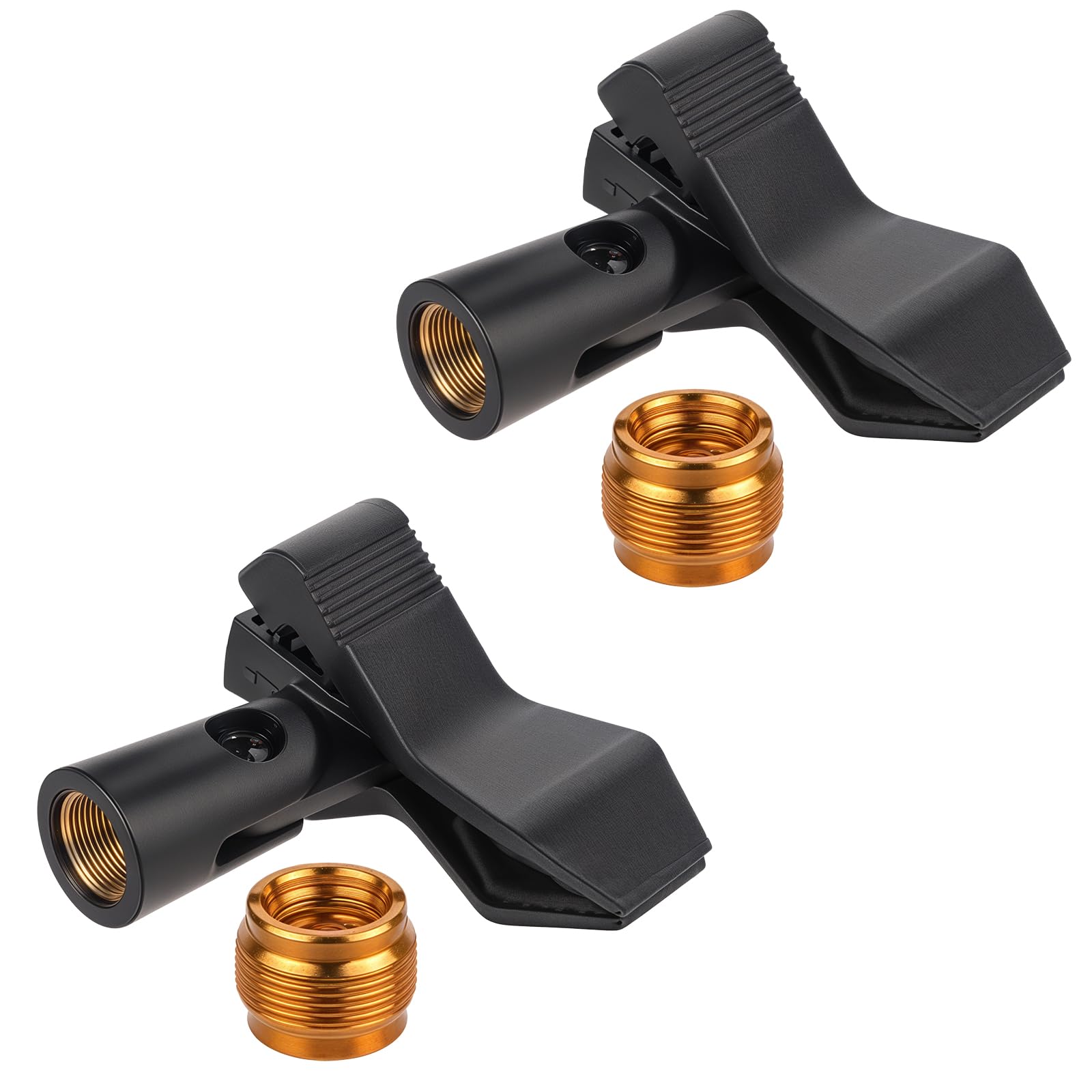 2 Pcs Mic Clips for Stands, Universal Microphone Clip Holder Microphone Clip Mic Holder Mic Clip with 5/8" Male 3/8" Female Mic Stand Adapter Mic Holder for Stand Microphone Clip for Mic Stand