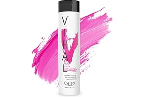 Celeb Luxury Viral Colorwash, Professional Semi-Permanent Hair Color Depositing Shampoo, Hot Pink 8.25 Fl Oz (Pack of 1)