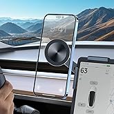 ILGNIMZ Aluminum Alloy Tesla Phone Mount【Ultra-Strong Magnetic Base】 Foldable Hidden Car Mount for Tesla Model 3/Y/Cybertruck, Durable for MagSafe Phone Holder Fit All Devices, Tesla Accessories