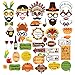 Thanksgiving Fall Party Photo Booth Props Kit For Autumn Harvest Funny Turkey Friendsgiving Party Decorations Supplies-44 Count