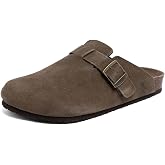 Original Penguin Men's Leather Suede Clogs with Adjustable Buckle Strap and Cork Footbed Comfort Mules