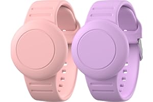 Meliya Waterproof Air Tag Bracelet for Kids, Soft Silicone Airtag Holder Compatible with Apple Air Tag, Adjustable Anti Lost 