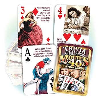 1940s Movies Trivia Playing Cards: Birthday or Anniversary Gift