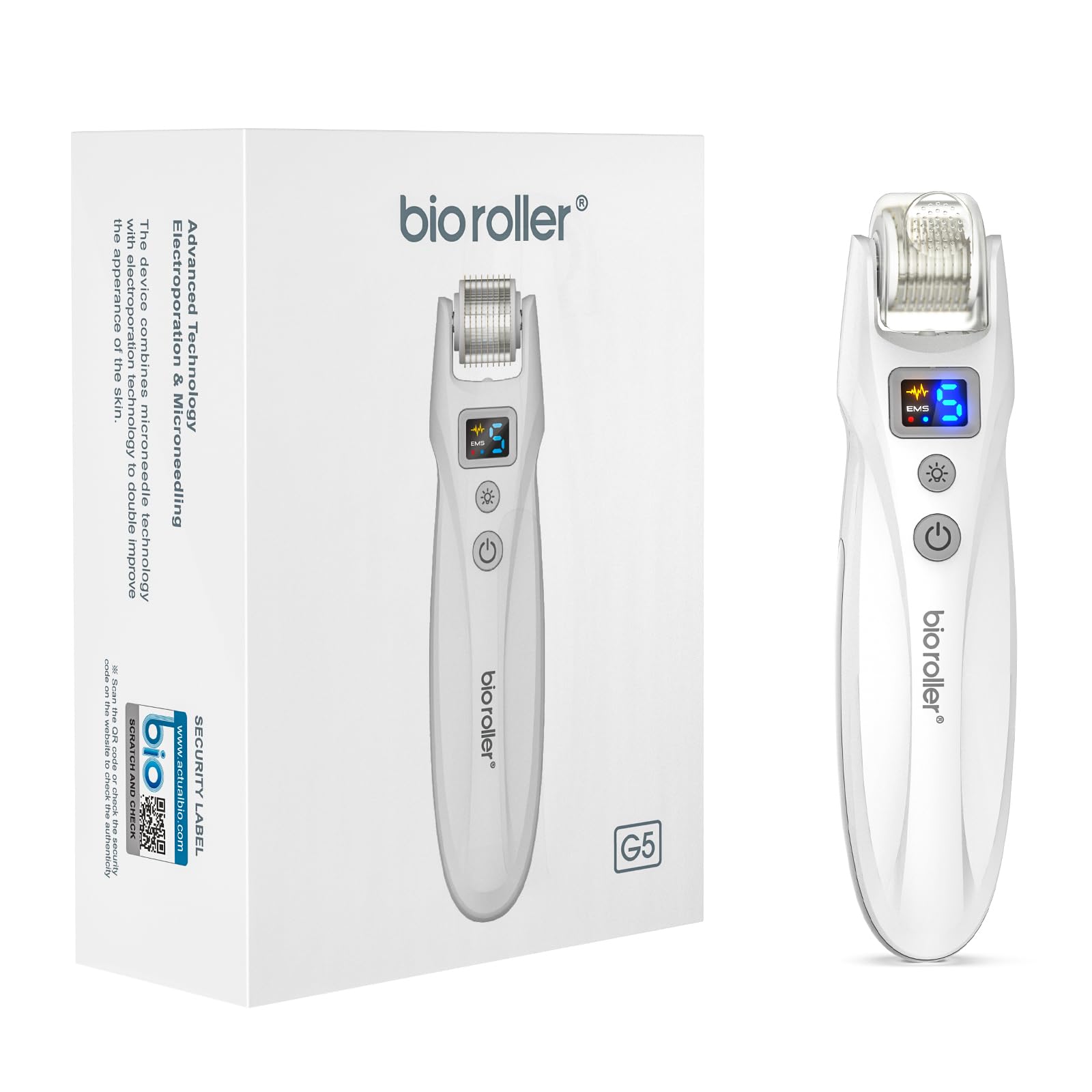 Ainael G5 Microneedling Roller Pen — Electric Microneedling Kit with 5 Level EMS Microcurrent & Red/Blue LED Vibration, for Face, Body, Hair & Beard – 2 Cartridge