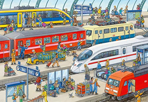Ravensburger Kinderpuzzle - 09191 Trubel am Bahnhof - Puzzle für Kinder ab 4 Jahren, mit 2x24 Teilen – Bild 6