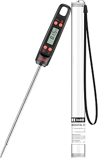 Habor Küchenthermometer, Bratenthermometer, Digital Grillthermometer, Lange Probe Fleischthermometer, 5s Sofortiges Auslesen für Küche, Grill, BBQ, Steak, Türkei, Süßigkeiten, Milch,