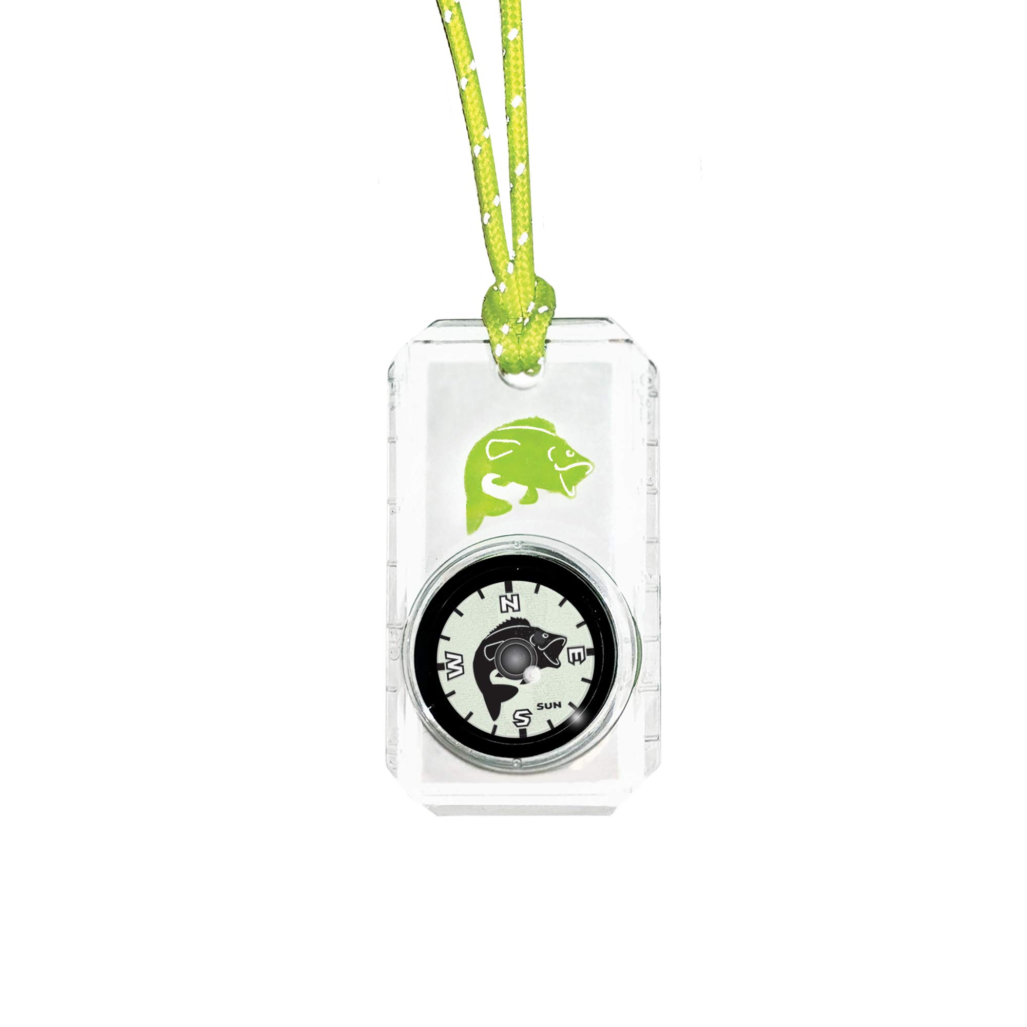Big Discoveries Wildlife Compass for Kids - Children's Compasses for Camping, Hiking, and Exploring | Break-Away Neon Lanyard