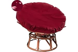 Sqodok Papasan Cushion Cover Only 50in Outdoor Indoor Papasan Chair Cushion Covers Waterproof Papasan Slipcover Papasan Covers for Cushions with Zipper and Ties, Machine Washable, Burgundy