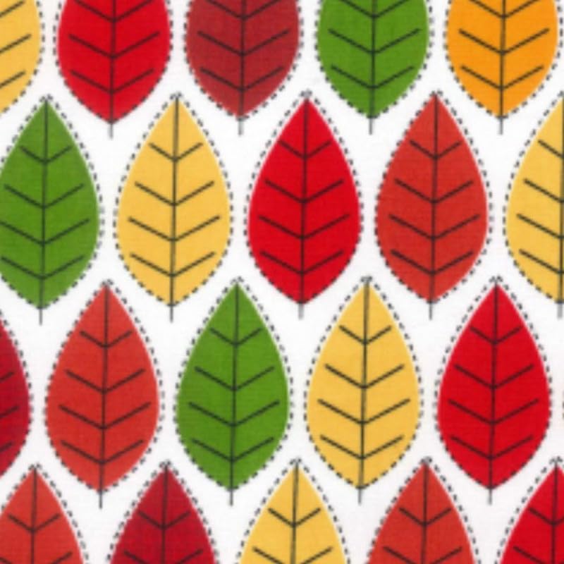 Rose & Hubble Floral Designs Medium & Large 100% Cotton Poplin Fabric - Autumn Leaf
