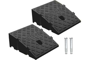 DESHITONG 2Pack Curb Ramp Black Color, Portable Lightweight Heavy Duty Plastic Driveway Curb Ramps for Low Cars,Motorcycle Ramp,Curb Ramps (5.12" H 19.7" L Two Curb ramps Connected)