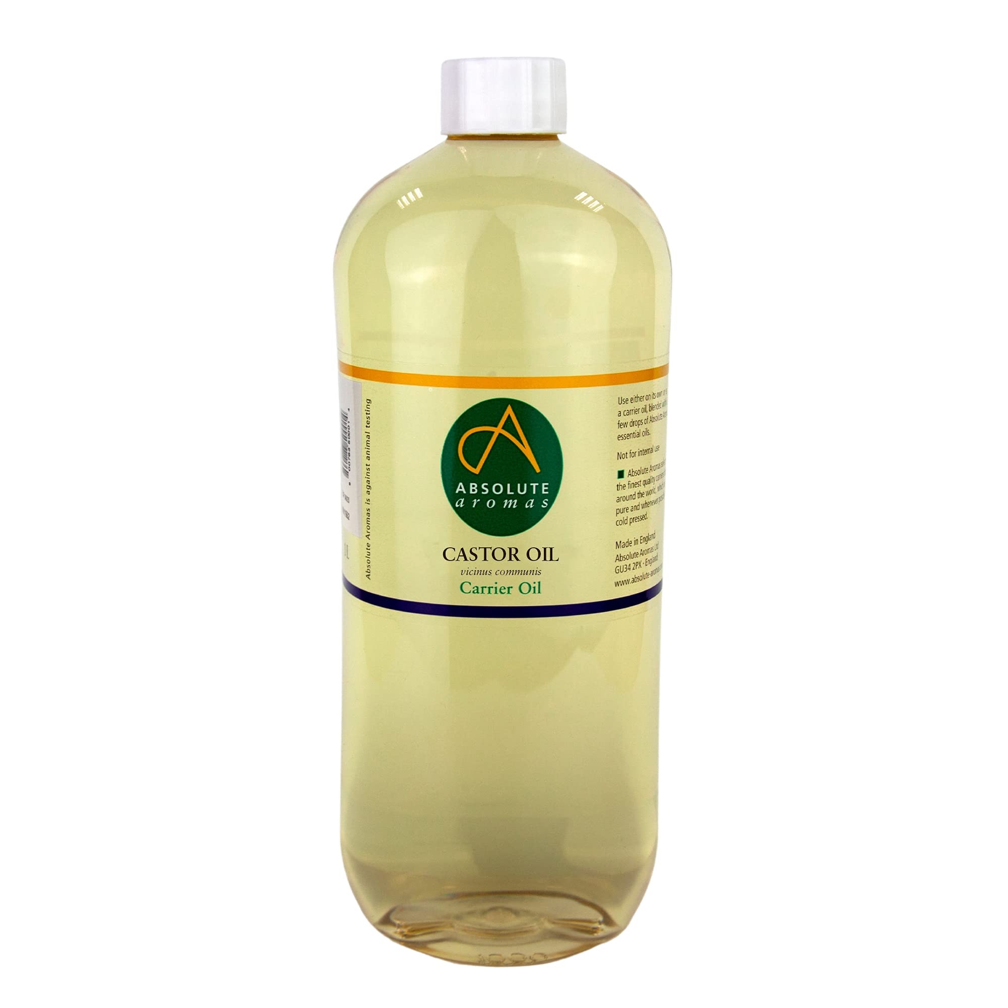 Absolute Aromas Castor Oil 1L - 100% Pure and Natural Carrier Oil - for Massage, Aromatherapy and Blending Essentials Oils
