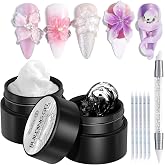 Fcozpjk Solid Builder Gel Kit 2PCS Clear and White 3D Sculpting Gel | Non-Sticky Hand Carving Gels with Silicone Pen Hard Gels for Nails Molding 3D Flowers Nail Design Manicure Salon Supplies