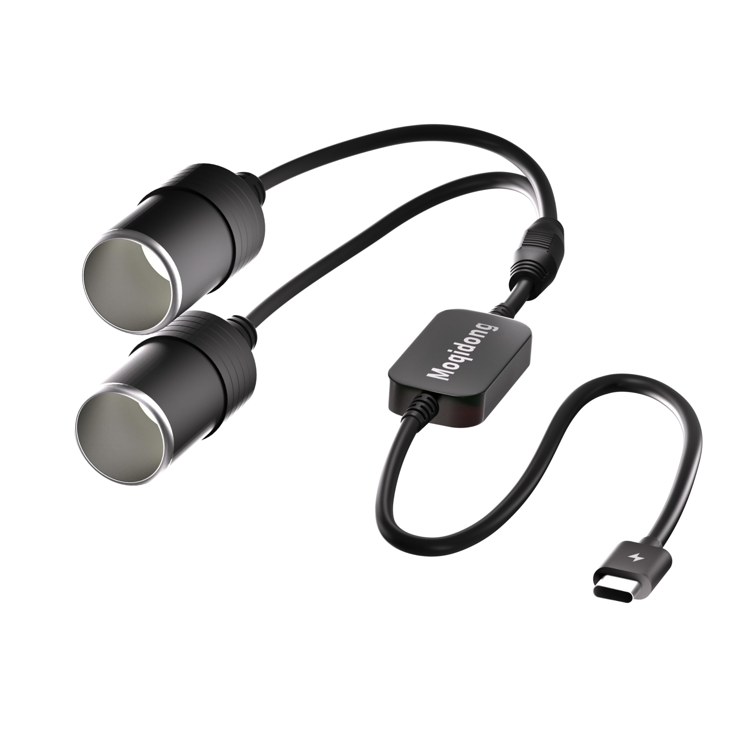 Photo 1 of Moqidong USB C to Cigarette Lighter Adapter 36W: PD3.0 2-Socket USB C to 12V Adapter 3A Type C Male to Cigarette Lighter Female Dual Socket for Dashcam Radar Fan Recorder GPS E Dog