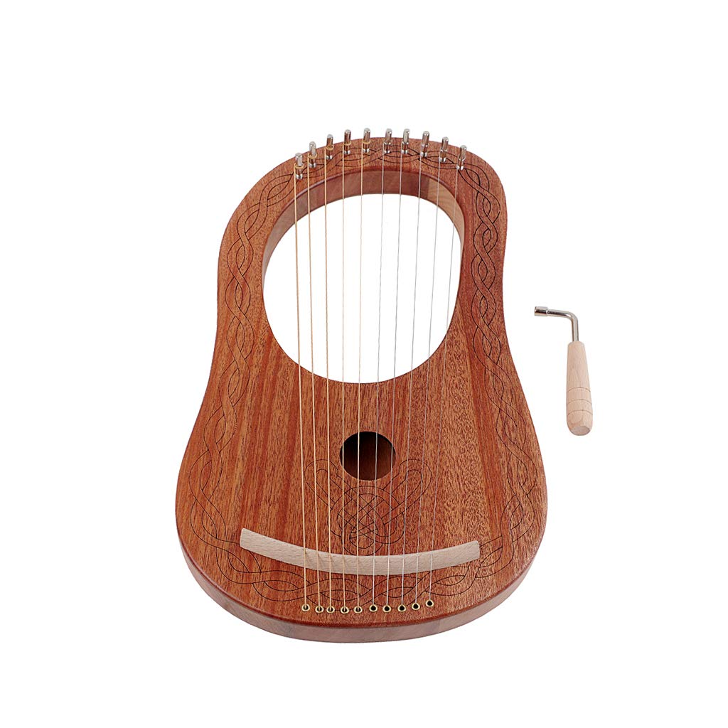 Alnicov Lyre Harp 10 String Harp Portable Small Harp with with Tuning Wrench For String Musical Instrument Stable Sound Quality Harp
