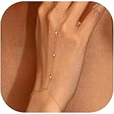 Amoina Dainty Beaded Bracelet, Gold, 14K Gold Plated, Women's, Adjustable Elastic, Adult, Medium, 20 grams, 2 inches