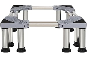 Kokorona Washing Machine Stand Mini Fridge Stand with 12 Strong Feet (9-10.2in High, Dual-Tube), Adjustable Refrigerator Base Multi-Functional Washer Dryer Pedestals, Max Load 660LBS