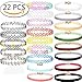 22 PCS Choker Necklace Set with Tattoo Henna Choker Necklaces Ribbon Collar for Girls and Women