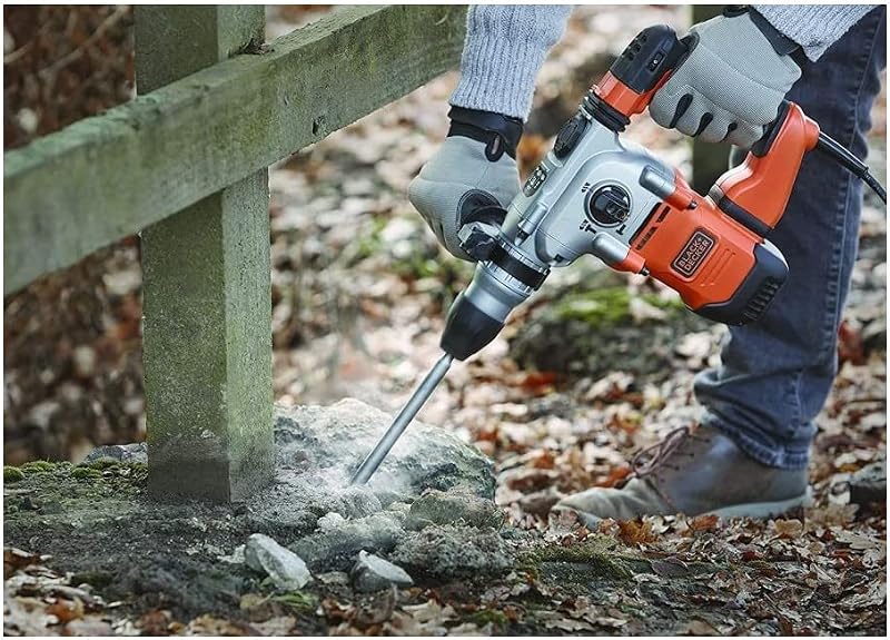 Trapano a percussione SDS+, motore da 1250 W, funzionalità a 3 modalità, forza d'urto di 3,5 J, include punte e scalpello, BEHS03K-QS