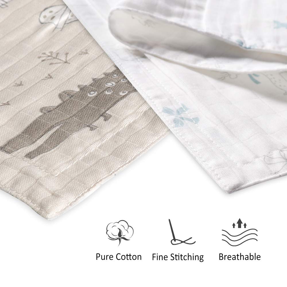 Kids Toddler Pillowcases 2 Pack Organic Cotton Baby Pillow Cover with Cute Animals Printing Comfortable Travel Pillow Cases for Boys and Girls Breathable Pillowslip Cases 13 x 18 Inches