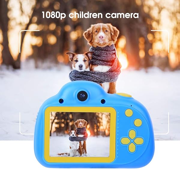 FECAMOS Istant Camera Kids Multifunction Digital Camera Dual Cameras HighDefinition 1080P 2 4in TFT Screen with Anti lost Rope USB Cable for Age 3 10 Year Girls Boyssky blue