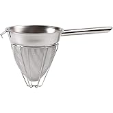 Winco CCB-8R Stainless Steel Reinforced Bouillon Strainer, 8 inch - 1 Each.