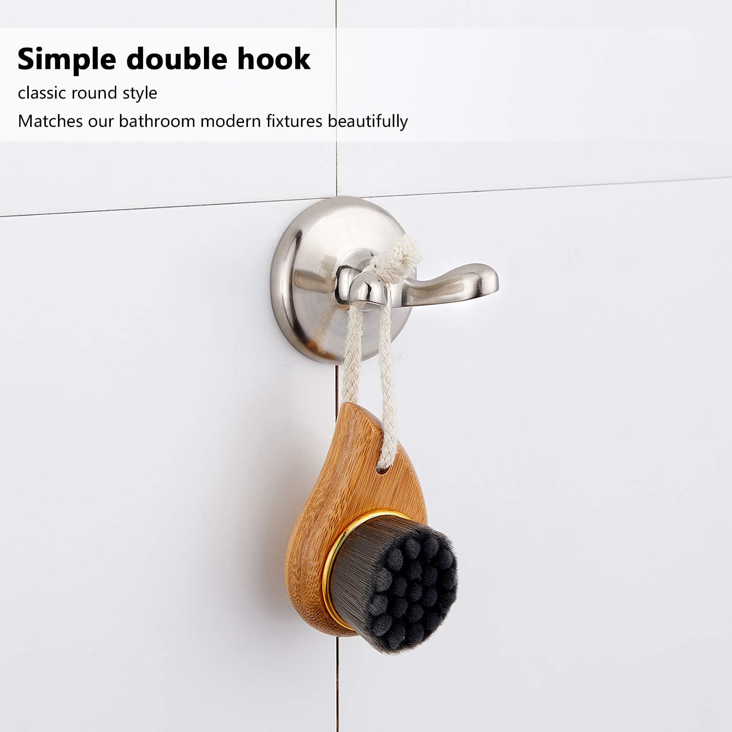 4-Piece Wall Mount Bathroom Hardware Accessory Set Towel Bar Set (Nickel, with 24'' Towel bar): Home & Kitchen