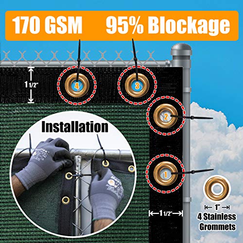 Amgo 6' x 50' Beige Fence Privacy Screen Windscreen,with Bindings