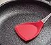 Fly Joys Heat Resistant Silicone Spatula/Spoonula Non-Stick Wok Turner in Hygienic Solid Coating with Stainless Steel Handle Cookware Kitchen Tools(Red)