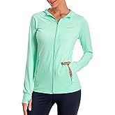 Women's UPF 50+ Sun Protection UV Jacket - Zip Up Hoodie Long Sleeve Hiking Fishing SPF Performance Shirt with Thumbhole
