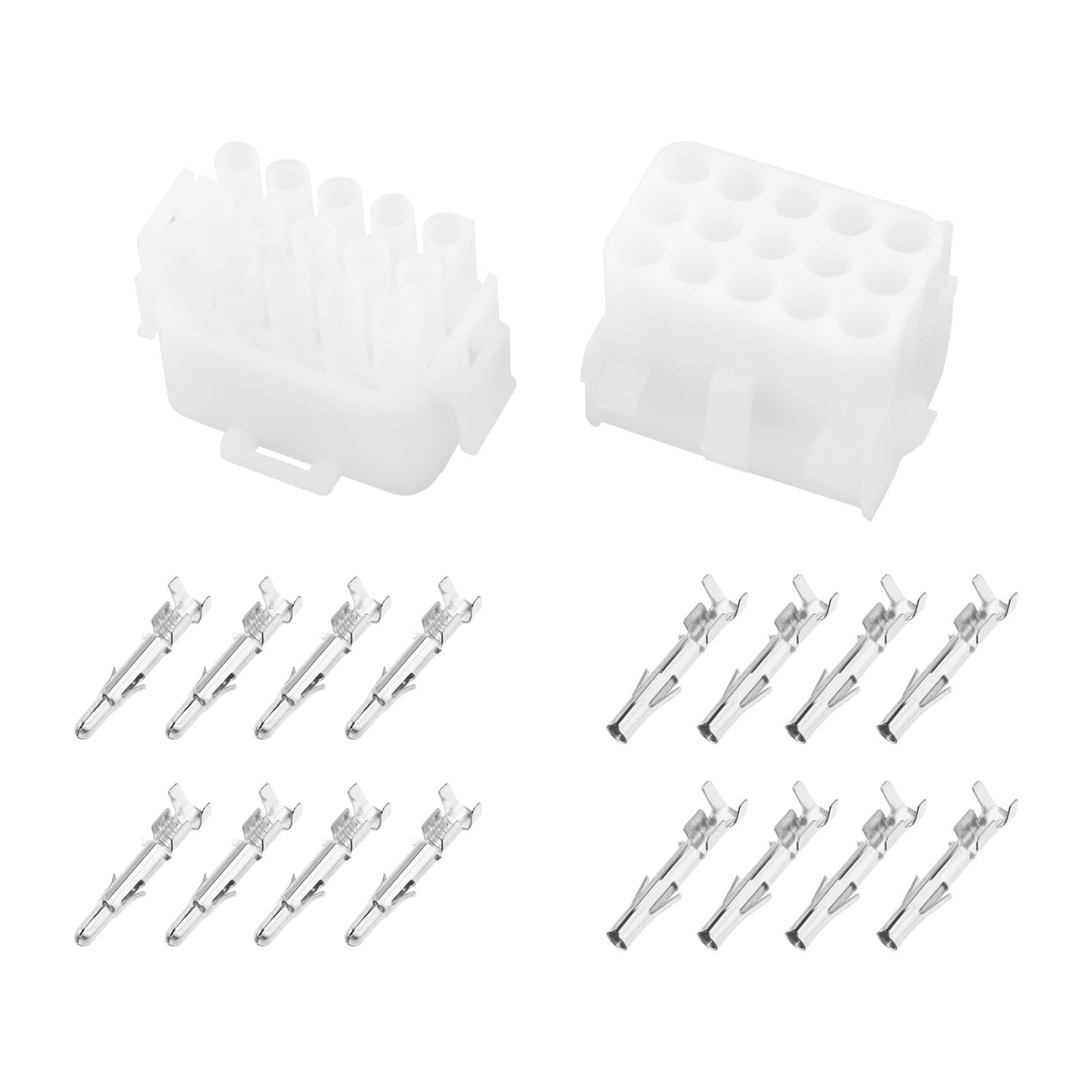 The Lord of the Tools 2 Set Automotive Cable Connector 15 Pin Connector Plastic Male Female Connector Metal Male Female Terminal for Different Automotive Cable Connection 14-20 AWG Wire