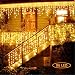Jefferson LED Icicle Lights Warm White Patio Fairy String Lights Christmas Lights New Year Holiday Icicle Lights Curtains Lights Starry Lights with 8 Models(13ft,96 LEDs) (Warm White-96) primary