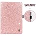 BENTOBEN Samsung Galaxy Tab A 8.0 (2015) Case, Glitter Sparkly Slim Lightweight Flip Folio PU Leather Stylus Holder Auto Sleep/Wake Protective Smart Cover for Galaxy Tab A 8.0 SM-T350, Rose Gold