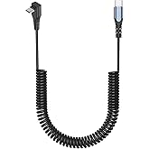 FUFAXHX Coiled USB C to USB C Cable 4FT - 90 Degree Type C to Type C Cable for Car 60W Fast Charging Retractable Charger Cable Compatible with iPhone 16/15 Plus/Pro Max