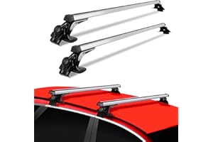 MOCLEVER Roof Rack Cross Bars Universal, 48" Aluminum Roof Rack Crossbars Luggage Rack Cargo Rack, Fit For Most Vehicle Wagon Car-Without Roof Side Rail-1 Pair, Bike Kayak Canoe Snowboard,168lbs /76kg Capacity