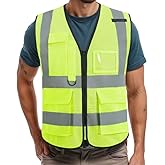 IDOU Hi Vis Reflective Safety Vest with High Visibility Strips for Road Crew & Outdoor