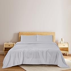 BLC KM King Bed Sheets Light Grey, Brushed