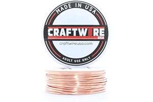 CRAFTWIRE USA Solid Bare Copper Wire Round, Bright, Dead Soft, 43 Feet, 5OZ 16 Gauge (Choose 10 to 30 ga.)