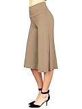 MBJ WB876 Womens Knit Culottes Pants L Taupe