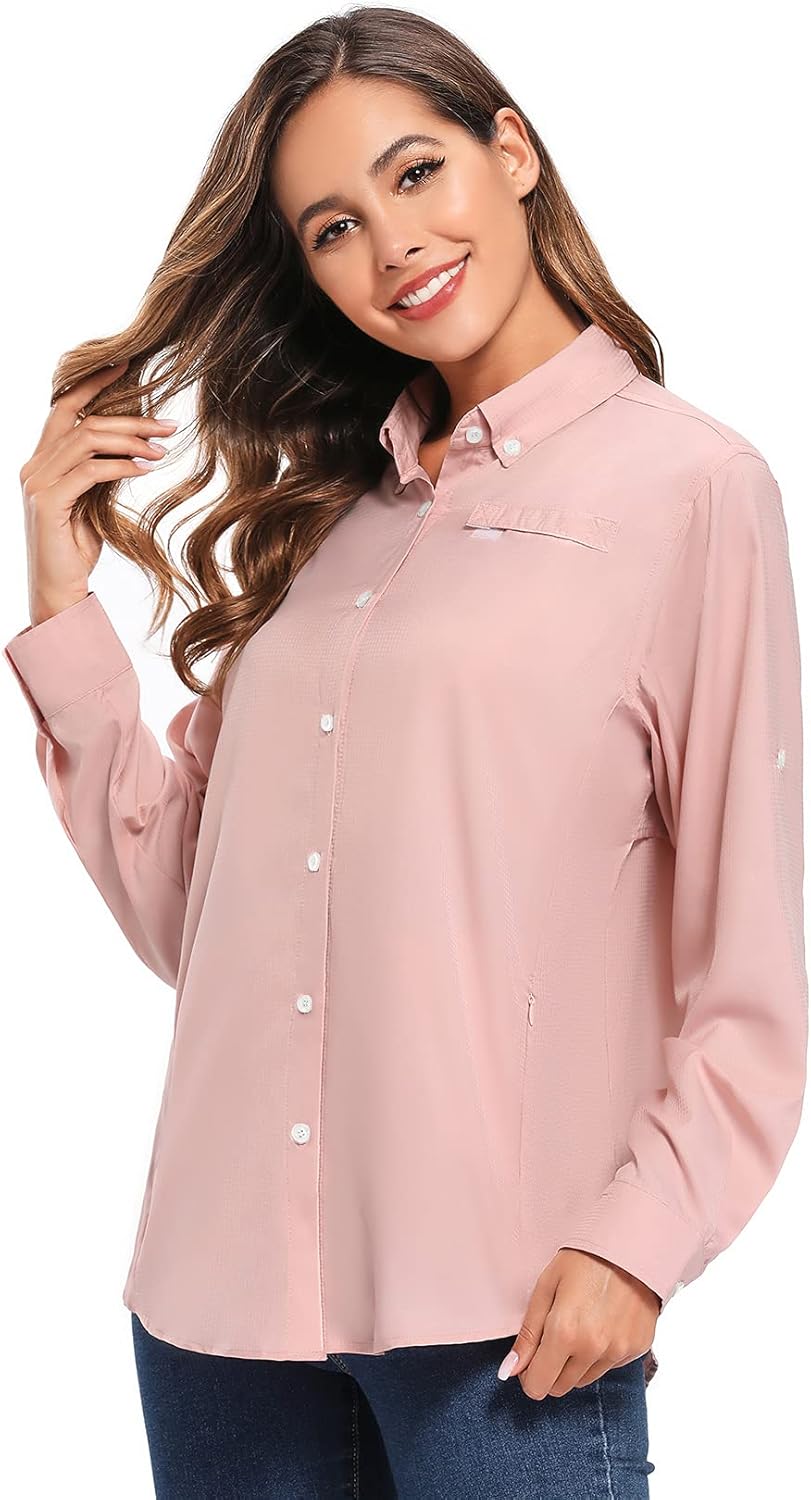 Jessie Kidden Women's Quick Dry Sun UV Protection Convertible Long Sleeve Shirts for Hiking Camping Fishing Sailing : Clothing