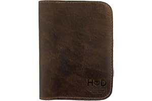 Hide & Drink, Leather Bifold Passport Travel Wallet, Safe Holder for Credit Cards & Bills, Work & Leisure Travel Essentials, Handmade (Bourbon Brown)