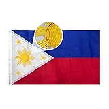 AMZFLAG Embroidered Filipino Philippine Flag 3X5 ft