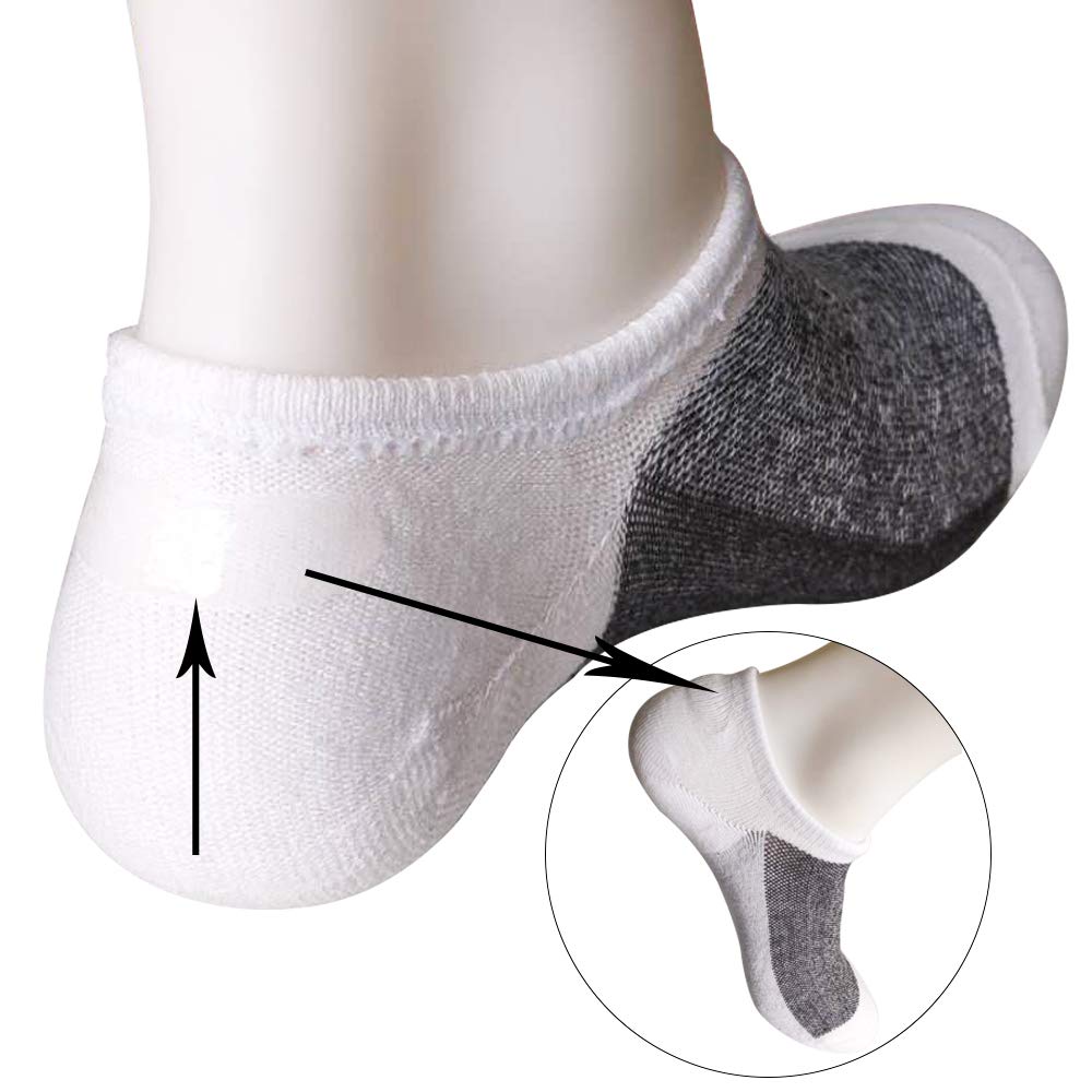 SIXDAYSOX Cotton No Show Socks for Men & Women 8 Pairs Invisible Low Cut with Non Slip Sports Ankle Socks for Trainers, Size 6-11 (8 Pairs Mix2, US Size 6-11/ EU Size 37-46)