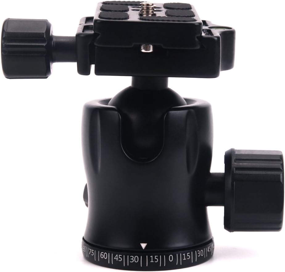Klix Camera Tripod Ballhead, Camkey Photography Tripod Ball Head Ballhead+Quick Release Plate Pro Camera Tripod Max to 8KG