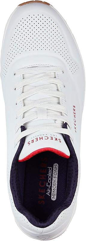 Uno Stand On Air, Scarpe da ginnastica Uomo, White Durabuck Navy Red Trim, 44 EU