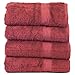 Luxury Hotel & Spa Towel Turkish Cotton Bamboo (Cranberry, Bath Towel - Set of 4)