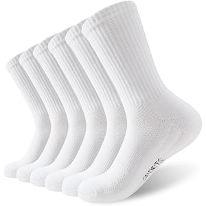 HAVE A TREE Men's Athletic Running Crew Socks 3-12 Pairs Cushion Padded | Size 6-10/10-13, Terry Sole, Moisture Wicking, Dura
