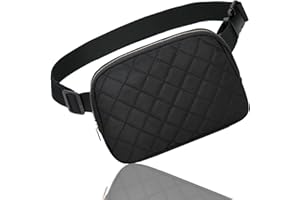 EVANCARY Fanny Packs Waist Bag for Women, Black Crossbody Fanny Pack, Cute Belt Bag Waist Pack for Travel Shopping Sports Cycling Running