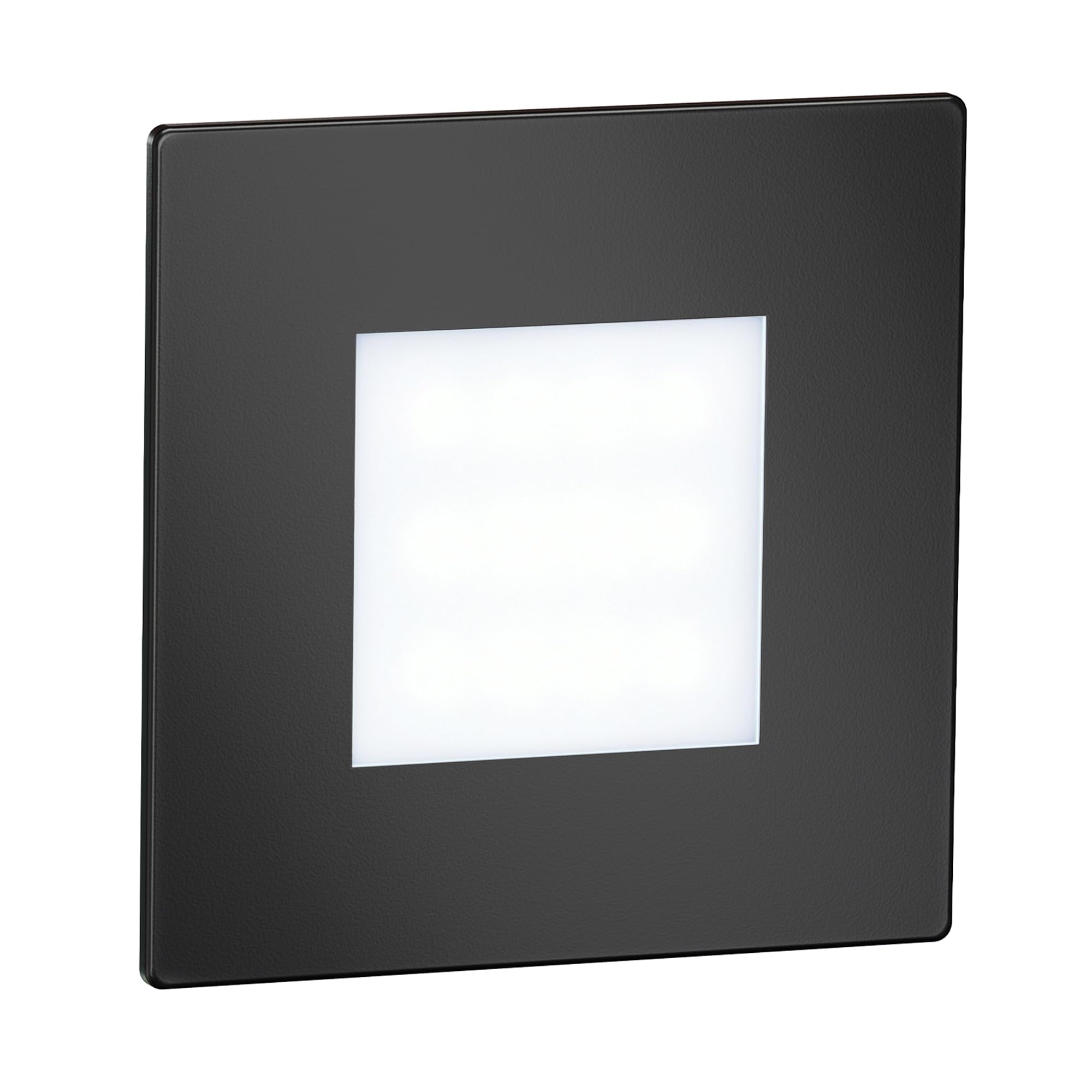 ledscom.de LED Staircase Light/recessed wall Light FEX for Indoors and Outdoors, Angular, Black, 85 x 85mm, Cool White